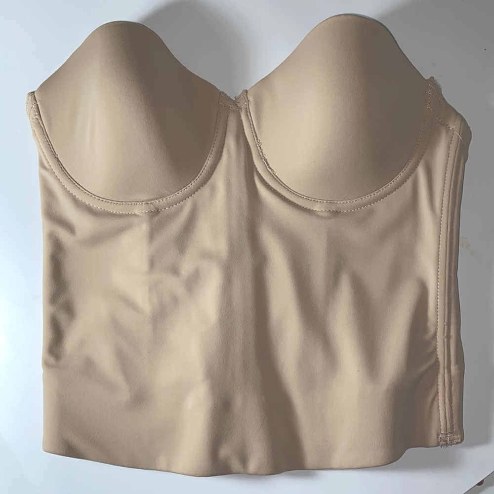 Apostrophe low back strapless bra beige 34B